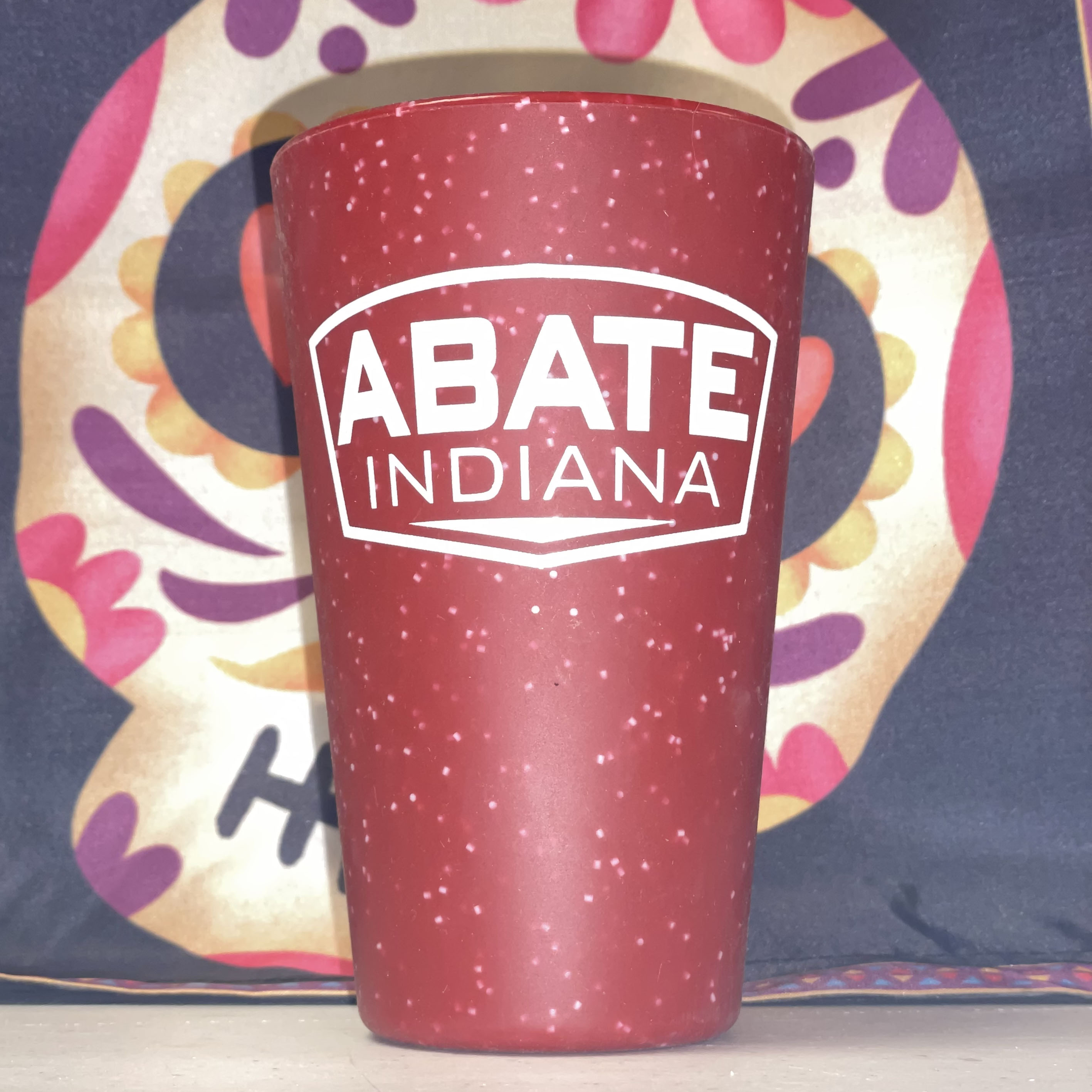 ABATE Silipint Red Speckle Pint Glass